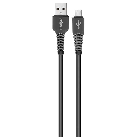 FRONTECH 17W / 3.4A Super Fast Charging 1M PVC USB to V8 Data Cable for Smartphones, Tablets, Laptops & other Micro USB V8 Devices, Charging and Data Sync (1038 - Black)