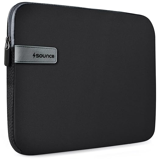 Sounce Protective Laptop Bag Sleeve fits Upto 15.6" Wrinkle Free, Padded, Water Resistant Light Neoprene case Cover Pouch, Compatible for All Notebooks Such as Mac Book Pro (15.6 inch)