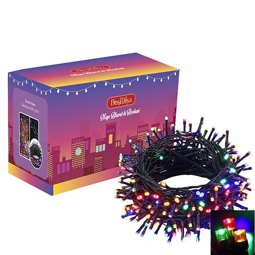 Desidiya 12 Meter LED Decorative String Fairy Rice Lights for Home Decoration Indoor and Outdoor Decoration Lights, Festival, Party, Garden, Wedding (Multicolor)(Pack of 1) Plastic
