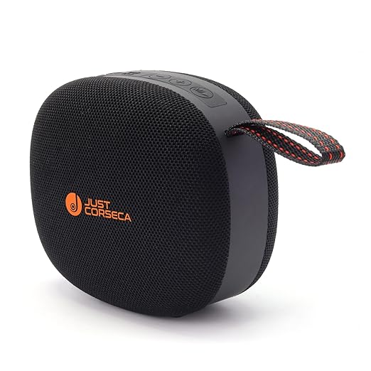 JUST CORSECA Seagle Wireless Speaker | 30W Power (2x15W) | Bluetooth 5.3 | 30 Hours Playtime | TWS Stereo | USB, TF, BT & FM Playback | Splash Proof | 2400mAh Battery (Black)