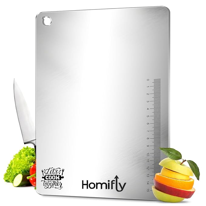 304 Stainless Steel Chopping Board/Cutting Board/Non Slip/Chopping Board for Kitchen/Vegetable Cutting Board/Kitchen Cutting Boards/Vegetable Cutter Steel (31 x 21 cm)