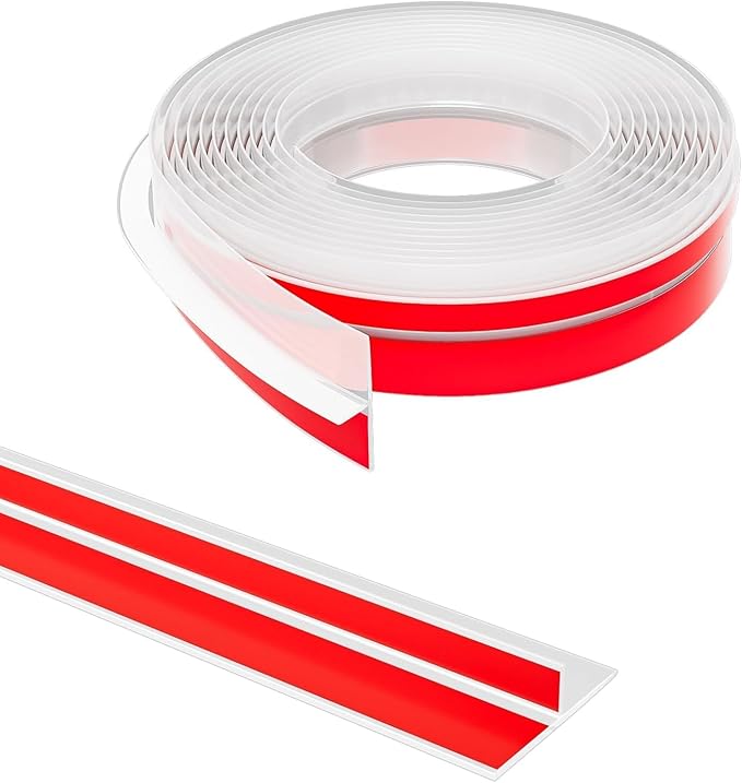 [Apply Coupon] - JICOOT T-Shaped Door Draft Stopper, Silicon Bottom Sealing Strip | Self Adhesive Gap Filler Rubber | Protector From Cockroach, Bugs, Air & Dust (Clear, 3 Meter)