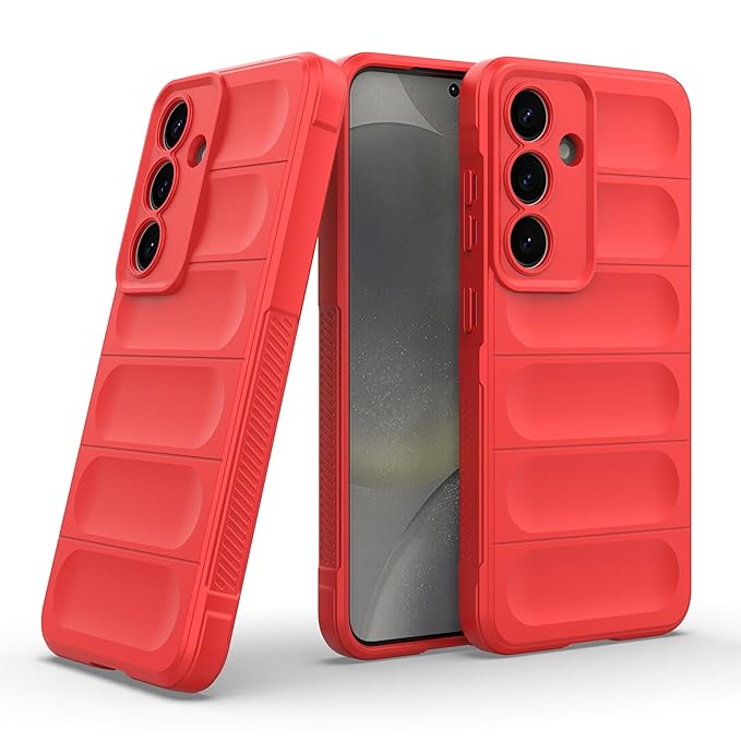 Amazon Basics Back Case Cover for Samsung Galaxy S25 Plus 5G | Compatible for Samsung Galaxy S25 Plus 5G Back Case Cover | Liquid Silicon Case for Samsung Galaxy S25 Plus 5G with Camera Protection|Red