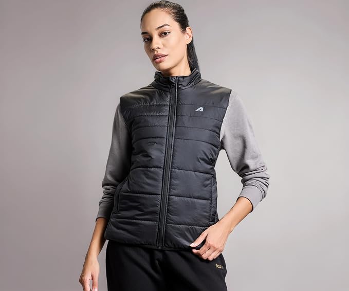 Boldfit Sleeveless Jacket For Women Puffer Jacket For Women Winter Wear Winter Jacket High Neck Jackets For Women Insulated Winter Jacket For Women Monsoon Winter Wear For Women Jacket