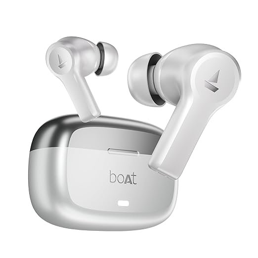 [Apply Coupon] - boAt Nirvana Lucid w/ 32 dB ANC, Multi-Point Connectivity, in-Ear Detection, 60HRS Playback, Hearables App, 4 Mics ENx, IPX5 Truly Wireless in Ear Earbuds, TWS Ear Buds(Zinc White)