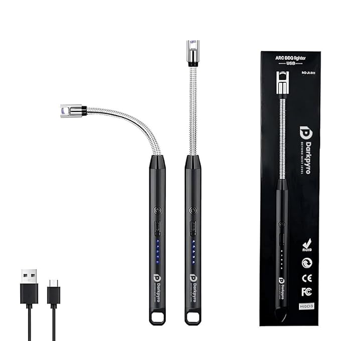 Darkpyro Electric Lighter for Candles Rechargeable Electric Gas Lighter Home Use Candle Lighter Plasma Flameless Windproof USB Lighter 360° Lighter (Multicolor)