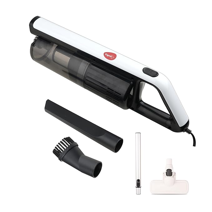 Pigeon by Stovekraft Airturbo Pro Handheld Dry Vacuum Cleaner for Home & Car | HEPA+STEELMESH FFT Technology Filter | 18 kPa Suction Power | 600W | Low Noise| 4 Accessories | 4.5M Long Wire