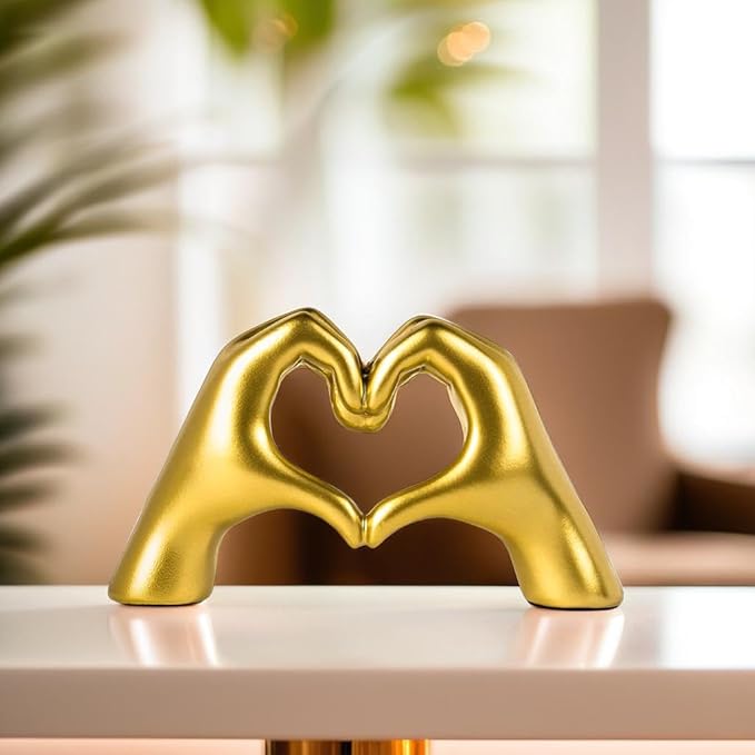 Ekhasa Nostrae Heart Shaped Love Hands Show Pieces for Home Decor Living Room Decorative Items | Cute Showpieces Gift Item for Decor | Modern Center Table Tv Showcase Shelf Office Interior Statue