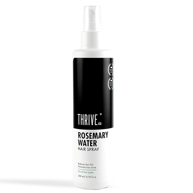ThriveCo Rosemary Water Hair Spray | With 100% Natural Rosemary Extract, Rice Water & Hyaluronic Acid | For Hair Growth & Hair Fall Control | Adds Shine & Conditions | Lightweight | For Men & Women, 200ml