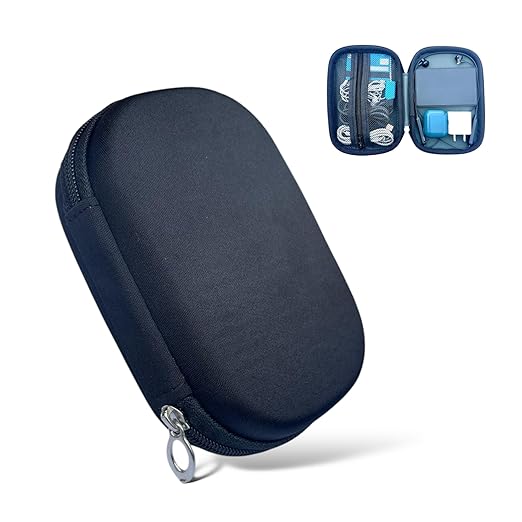 Ethylene Vinyl Acetate (EVA) Portable Pouch For Electronic Accessories Usb Cables, Power Bank, Battery, Portable Hard Drive, Sd Memory Card, Earphones, Travel Gadgets Organiser Bag, Navy blue