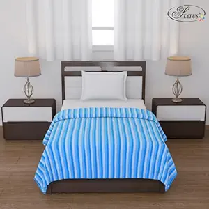 Status Contract All Season Multipurpose Single Bed Polar Fleece Blanket/Summer AC Blanket (Blue)