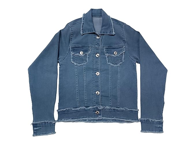 NEW WORKS Girls' Denim Jacket, Blue, Buttoned | Denim Jacket For Kids