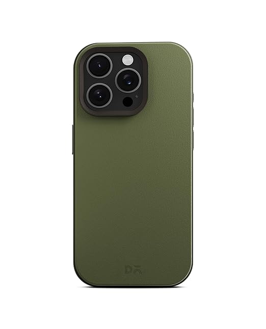 DailyObjects Leatherite Case for iPhone 16 Pro Compatible with Mag-Safe Wireless Charging | Green-Olive Hybrid Magnetic Back Cover