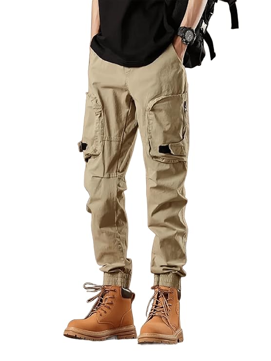 Lymio Men Cargo || Cotton Cargo Pants for Men || Regular Fit High Rise Solid Pants (1Cargo-105-108)
