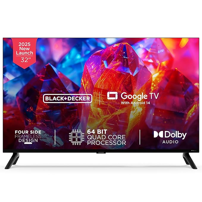 [Apply Coupon] - BLACK+DECKER 80 cm (32 inches) A1 Series HD Ready LED Smart Google TV BXTVGU32HD2841ATIN (Black)