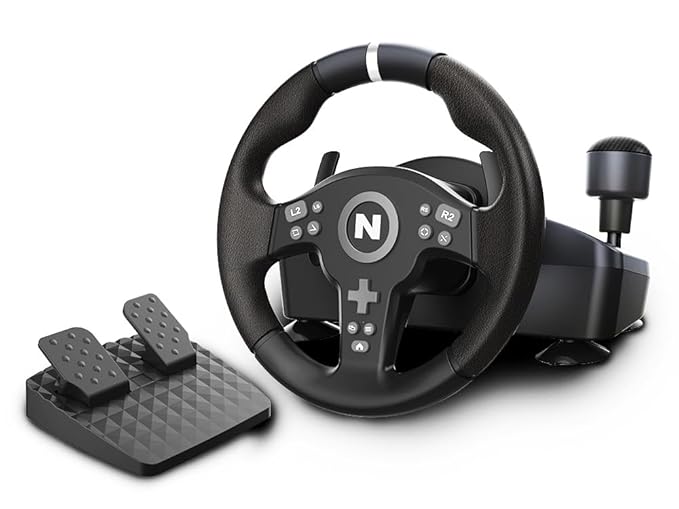 Nitho Drive Pro V200 Gaming Steering Wheel with Pedals and Shifter, 270° Racing Wheel for PC, PS4, Xbox One, Xbox Series X/S, Driving Car Simulator with Vibration and Integrated Shifter