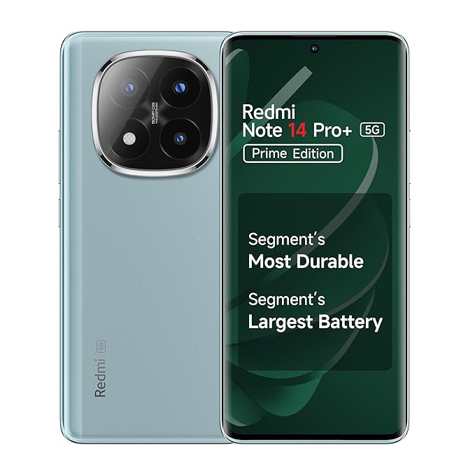 Redmi Note 14 Pro+ 5G Prime Edition (Spectre Blue, 8GB RAM, 256GB Storage) | Snapdragon 7s Gen 3 Processor | AMOLED Display | Dual Nano-SIM | 6200mAh Battery | Corning Gorilla Glass Victus 2
