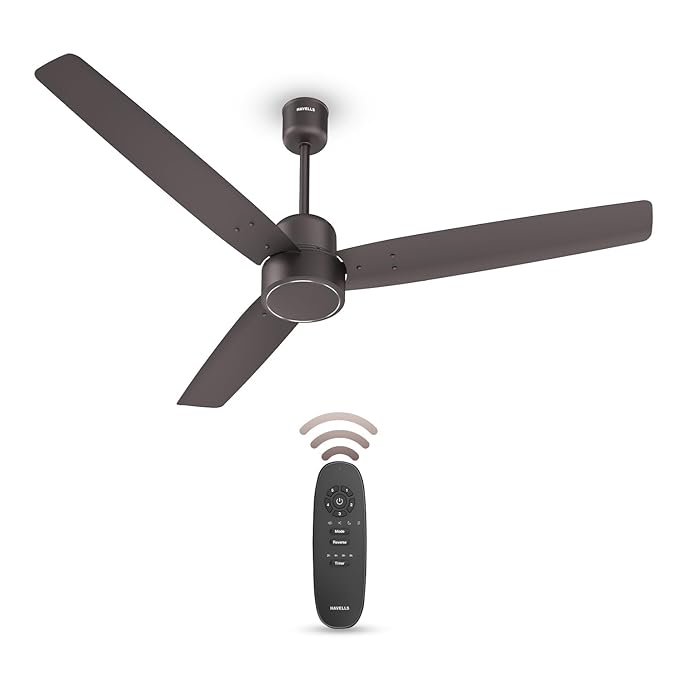 Havells FAB BLDC Ceiling Fan 1200mm, 380 RPM, Savings upto 65%, Reverse Rotation, 4 Modes (Boost, Sleep, Breeze, Mop), Low Wattage 30W, Low Noise, Air Flow:225 CMM, 3 Year Warranty, Cocoa Brown