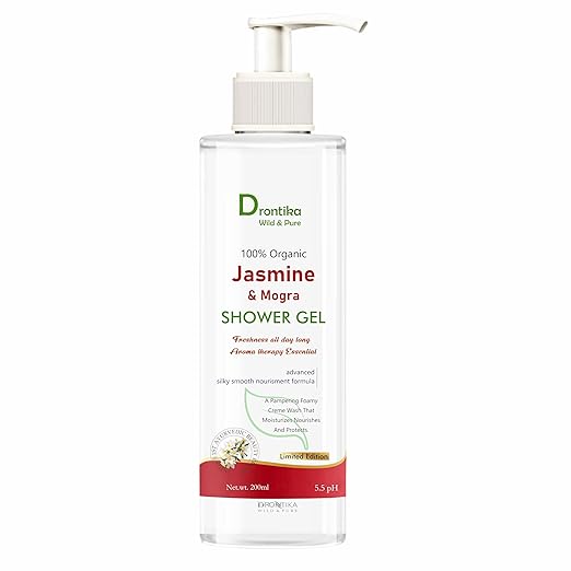 Drontika Wild & Pure Body Wash Fragrant Skin Black jasmine Scent & Juniper Oil Pump Bottle With Long Lasting Fragrance, Glycerine, Paraben Free, Extra Foam 200ml