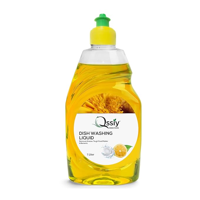 Qssiy Lemon Dishwash Gel, 1L Can | Tough on Grease, Gentle Hands, Bulk Refill