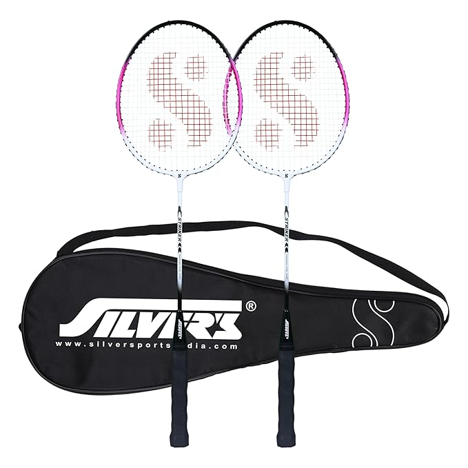 Silver's Aluminium Stricker Badminton Kit (2 Racquets with Full Cover)(Pink/Black)