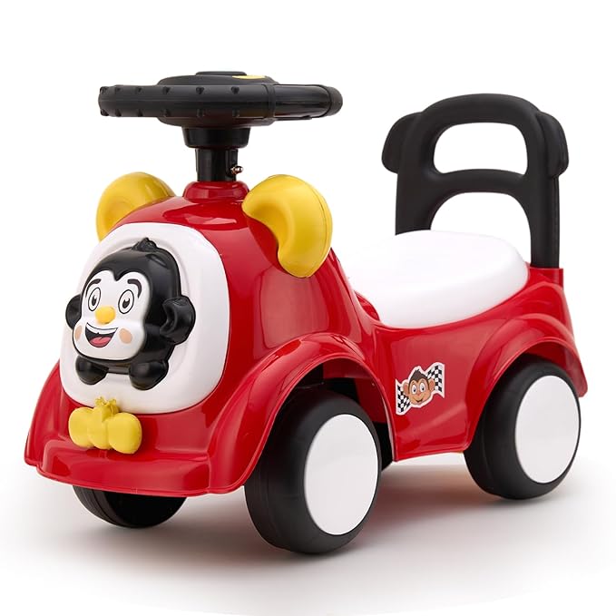Amazon Brand - Jam & Honey Ride-on Car for Kids | for 24+ Months | Push Car with Backrest | Under Seat Storage | Indoor or Outdoor Toy | BIS Approved | Safe and Fun Toy (Red)