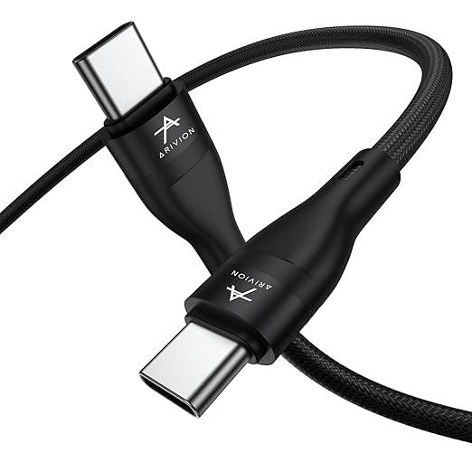 Type C to C Type 60W Fast Charging Data Cable For Smartphone, 480 Mbps Data Sync/Transfer,(Black, 1 Meter Long, 12 Months warrenty, True FCC Certified cable)