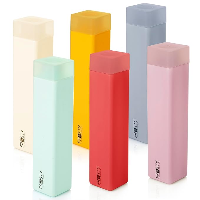 AQUAWARE Plastic Food Grade Fridge Square Water Bottle Gift Set (6 pieces, 1L) | 950 milliliter