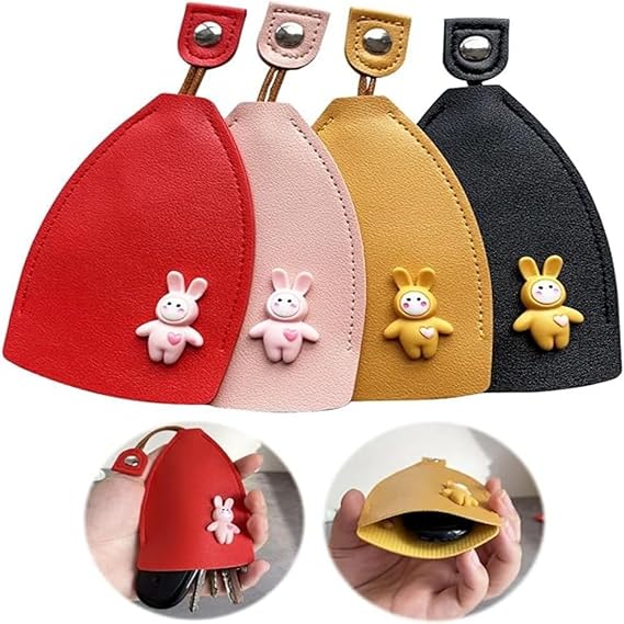 UrbanClick Keying Easter Bunny| Large Capacity Protective Key Holder Keychain| Cute Cartoon Leather Protective Key Holder, Car Key Case Cover, Keying Easter Bunny