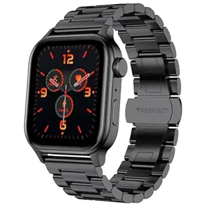 Fire-Boltt Rise Smart Watch 1.853 with Bluetooth Calling, AI Voice Assistant, Rotating Crown, SpO2 & Heart Rate Monitor, 123 Sports Modes, IP67 Waterproof Metal Smartwatch for Men & Women - Black
