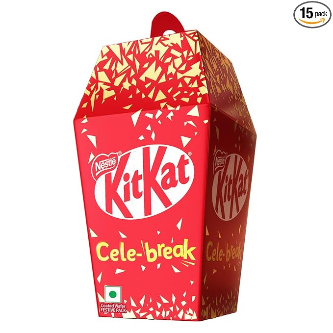 KIT KAT Diwali Cele-Break, 2 Fingers Mini Diwali Gift Box, 15 Units, 15 x 11.9g, 178.5g Box