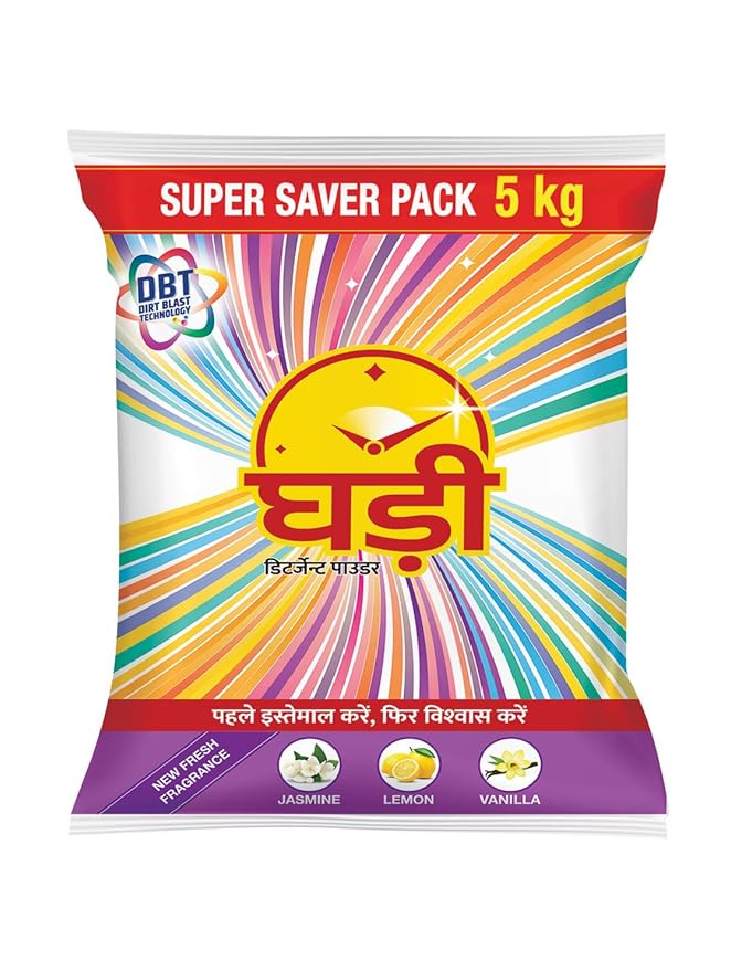 Ghadi Detergent Powder With Advance Dirt Blast Technology Tough Stain Removal & Refreshing Fragrance 5KG