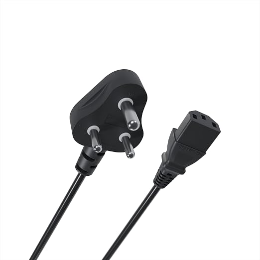 Geonix 1.5 Meter Computer Power Cable Cord for Desktops PC, Printers, Monitors, SMPS Power Cable (Black)