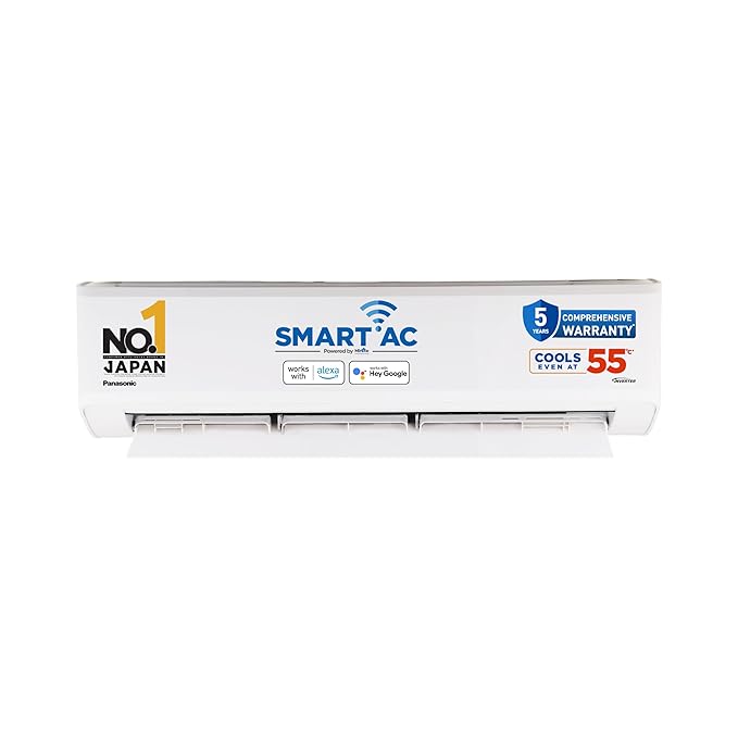 Panasonic 2.0 Ton 4 Star Premium Wi-Fi Inverter Smart Split AC (Matter Enabled, Higher Airflow, Copper Condenser, 7in1 Convertible, True AI, 4-Way, PM 0.1 Filter, CS/CU-NU24AKY4W, White)