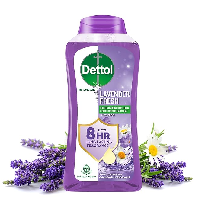 Dettol Body Wash and Shower Gel for Women and Men, Lavender Fresh- 250ml | | 8hr long lasting fragrance