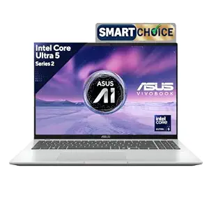 ASUS Vivobook 16, Smartchoice, Intel Core Ultra 5 Series 2, 16GB RAM, 512GB SSD, FHD+ 16", Windows 11, Office Home 2024, Silver, 1.88kg, X1607CA-MB142WS, Intel iGPU, M365 Basic (1Year), AI Laptop