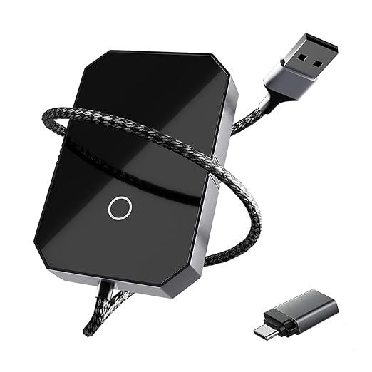 Lifelong Wireless Carplay Adapter | Wireless Android Auto Adapter for car|Carplay Device for car 2-in-1 | Supports 5.8GHz WiFi & Bluetooth 5.4| Auto Connect | USB-C/A | Fast & Stable Connection