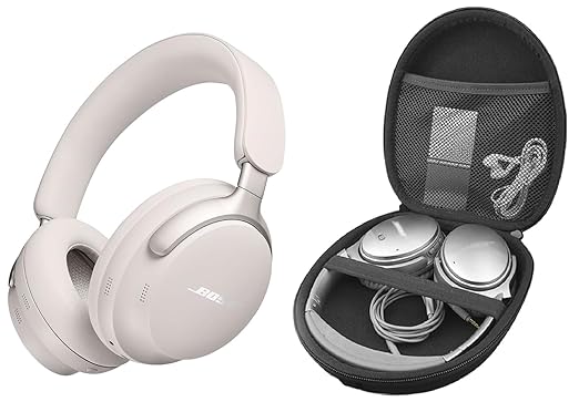M.G.R.J® Portable Carrying Case Cover for Bose QuietComfort Ultra Bluetooth Headphones/Bose New QuietComfort Wireless Noise Cancelling Headphones (Hard|EVA|Black)