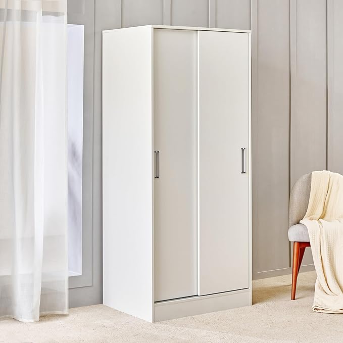 Home Centre | Helios Alton | Engineered Wood | 2 Door Sliding Wardrobes | White | 1 Year Warranty
