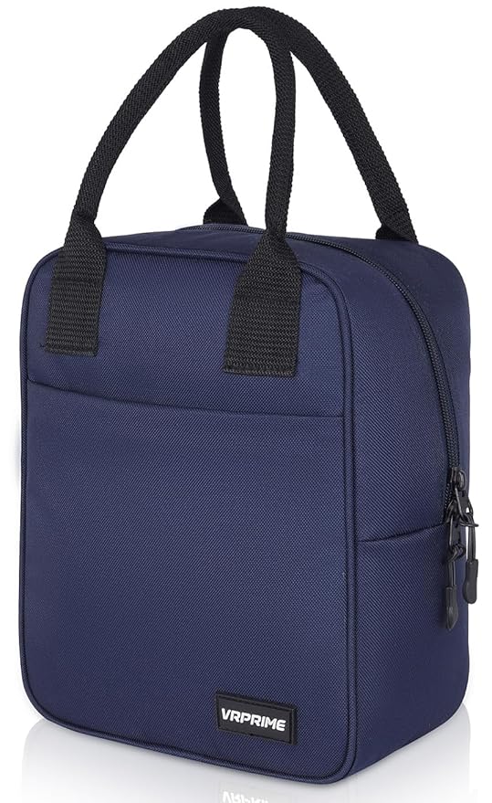 VR PRIME Lunch Bag Office Tiffin Bags for Men Women | Insulated Hot Cold Travel Lunch Bag | for Lunch Tiffin Box & Bottle | for Office & School (Navy Blue)