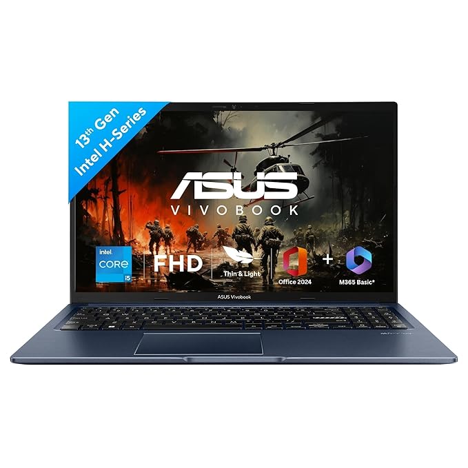 [Apply Coupon] - ASUS Vivobook 15,13th Gen,Intel Core i5-13420H(Intel UHD iGPU/16GB RAM/512GB SSD/FHD/15.6"/60Hz/Backlit Keyboard/Windows 11/M365 Basic (1Year)*/Office Home 2024/Quiet Blue/1.70 kg) X1502VA-BQ836WS