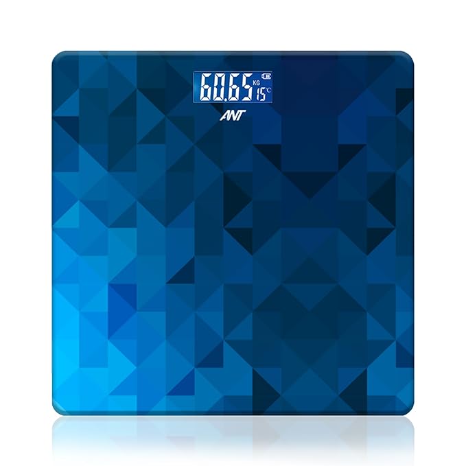 ANT Flora Prism Digital Bathroom Scale for Body Weight Highly Accurate Body Weighing MachineCompact Size LED Display, High Standards Sturdy Tempered Glass, Conversion Switch, Prism