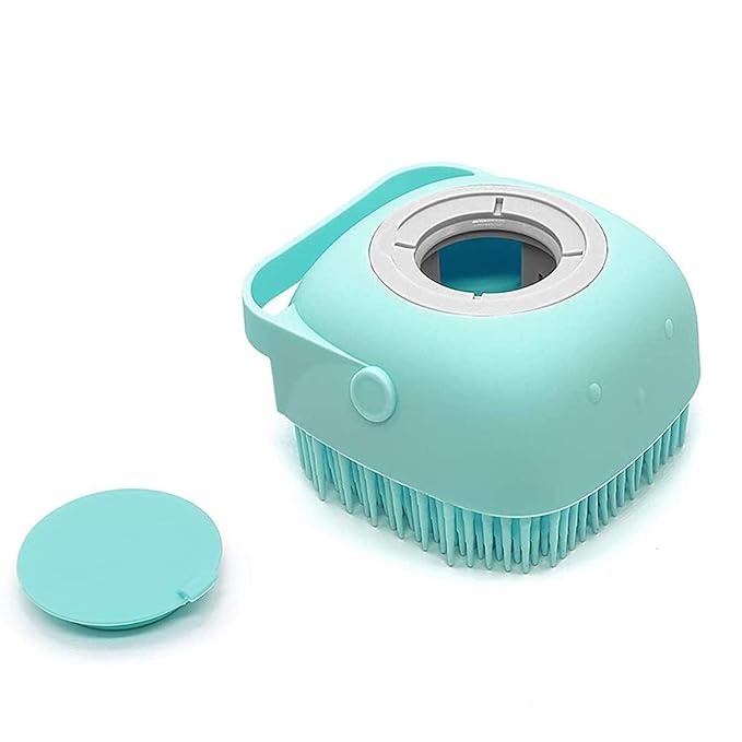 SARUPYA Silicone Body Scrubber with Soap Dispenser, Mint Green, Silicone Exfoliating Bath Brushes, Soft Body Exfoliator, Bath Loofah