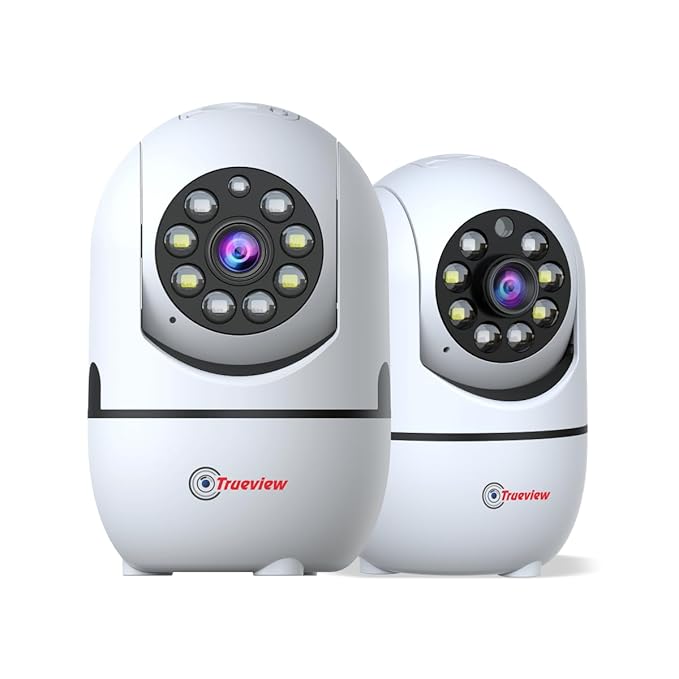 Trueview 2MP Smart CCTV Wi-fi Home Security Camera with Pan Tilt 360° View, 2 Way Talk, Cloud Monitor, Motion Detect, Supports SD Card Up to 256 GB, Night Vision (2MP Robot ATC - Pack of 2)