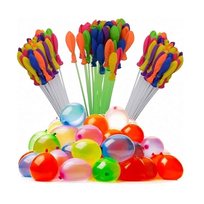 Go Hooked Rapid-Fill Holi Water Balloons Set of 3 | Self-Sealing Multi-Color Magic Water Balloons for Kids & Adults | Quick Fill Party Splash Balloons for Festivals & Outdoor Fun (111pcs, Multicolour)