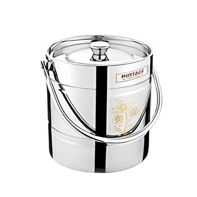 Mintage Laser Milk Barni 1.5 Litre | Platinum Laser Milk Can/Oil Can | Dolu Jar Ghee Dolchi | Heavy Body Milk Pot Container | Steel Milk Pot with Lid |Milk Storage Barni with Lid