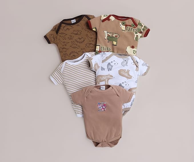 EIO Newborn Baby Cotton Romper Sleepsuit | Half Sleeve Jumpsuit Bodysuit for Boys & Girls | Soft Breathable Baby Clothes Combo Pack