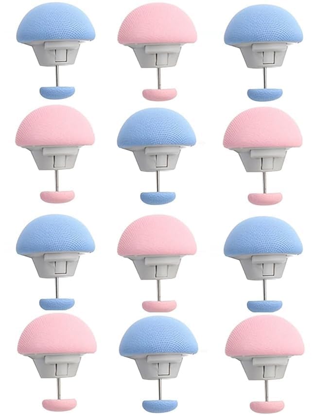 PEPONZ Bed Sheet Clips Mushroom Duvet Cover Pins Holding Clips Non-Slip Cover Fixator Comforter Quilt Anti-Movement Bed Quilt Clamps with One-Key Unlock for Blanket Color Multicolour (Pack of 12)