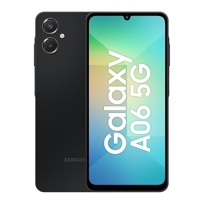 Samsung Galaxy A06 5G (Black, 4GB RAM, 128GB Storage) | 50MP Dual Camera | 4 Gen OS Upgrades | IP54 Rating | Voice Focus
