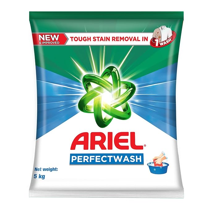 Ariel Perfect Wash Detergent Powder - 5kg, Removes tough stains like Haldi in 1 wash